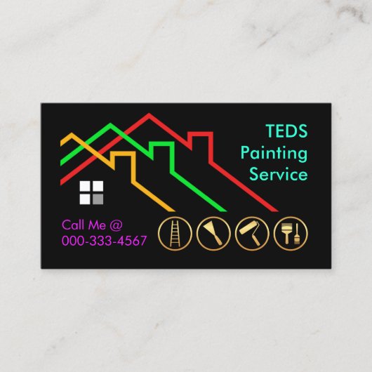 Colorful Building Rooftop Paints Painting 名刺 (正面)