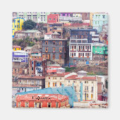 Colorful Buildings on a Hill マグネット (正面)