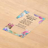 Colorful Bunny Gnomes & Eggs Easter Brunch アクリル招待状 (レイダウン)