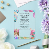 Colorful Bunny Gnomes & Eggs Easter Brunch アクリル招待状 (インサイチュ (ウェディング))