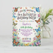 Colorful Butterflies 12th Birthday Party 招待状 (スタンド正面)