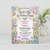 Colorful Butterflies 6th Birthday Bash Invitation 招待状 (スタンド正面)