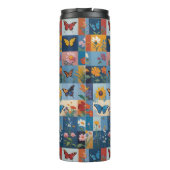 Colorful Butterflies And Wildflowers Patchwork タンブラー (裏面)