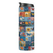 Colorful Butterflies And Wildflowers Patchwork タンブラー (回転右)