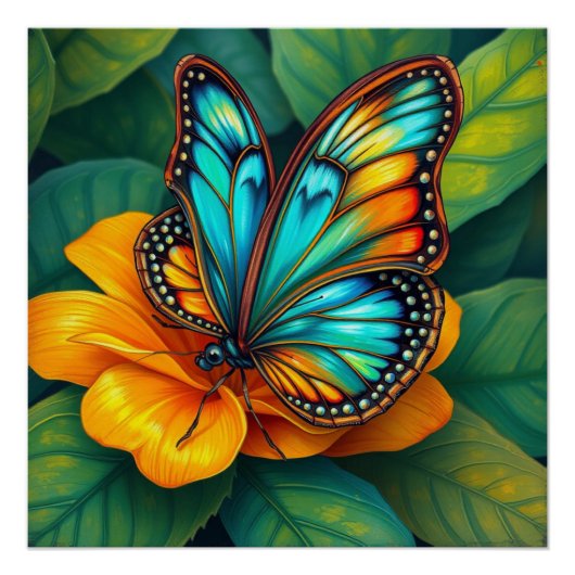 colorful butterfly art ポスター (正面)