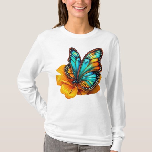 colorful butterfly art tシャツ (正面)
