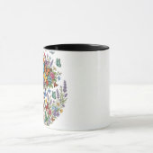 Colorful Butterfly Garden & Wildflower Floral Bouq マグカップ (中央)