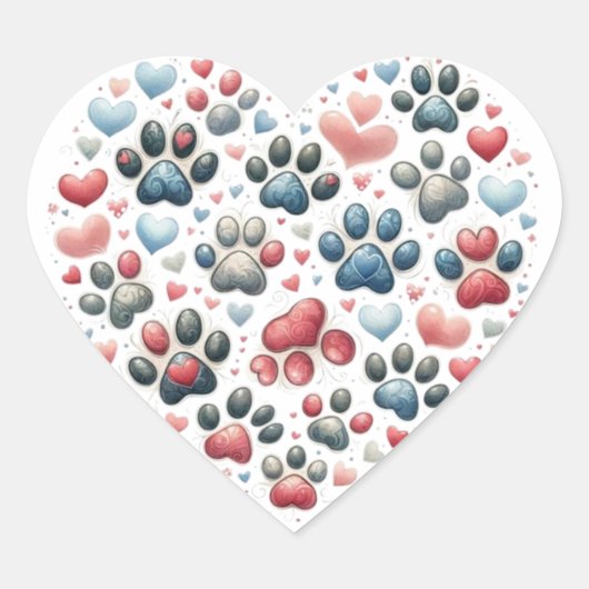 colorful butterfly heart cut stickers ハートシール (正面)