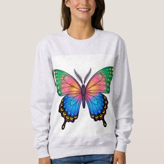  "Colorful Butterfly Hoodie – Unique, Stylish & Co スウェットシャツ (正面)