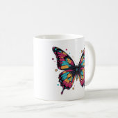 Colorful Butterfly Illustration コーヒーマグカップ (正面右)