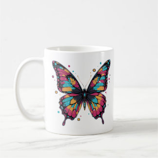 Colorful Butterfly Illustration コーヒーマグカップ