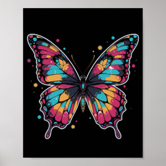 Colorful Butterfly Illustration ポスター