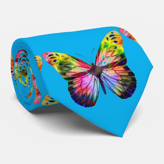 Colorful Butterfly Papillon Illustration Art ネクタイ (ロール)