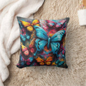 Colorful Butterfly Pillow クッション (ブランケット)