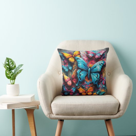 Colorful Butterfly Pillow クッション (椅子)