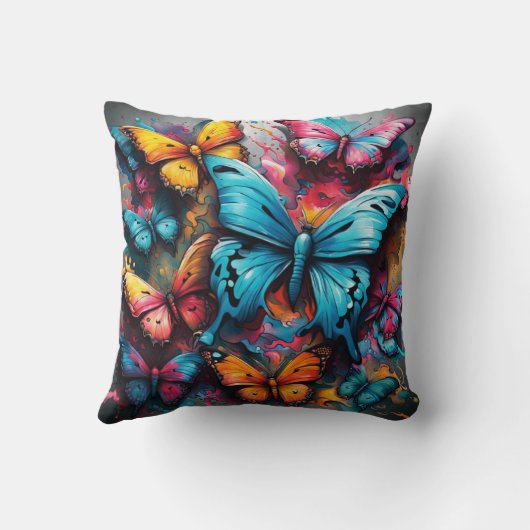 Colorful Butterfly Pillow クッション (裏面)