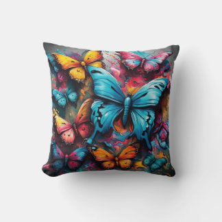 Colorful Butterfly Pillow クッション