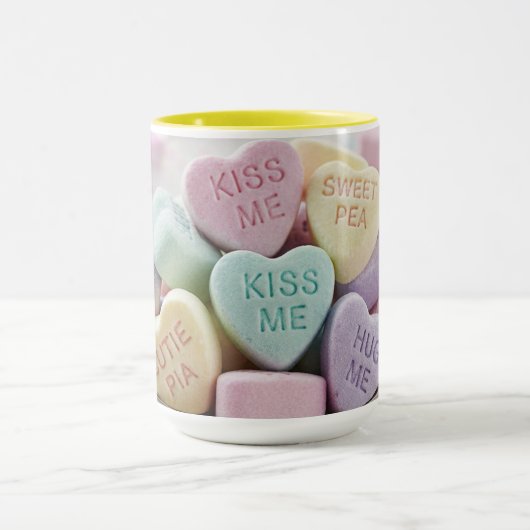 Colorful Candy Hearts Love Mug マグカップ (中央)