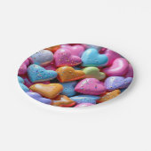 Colorful Candy Love Hearts ペーパープレート (アングル)