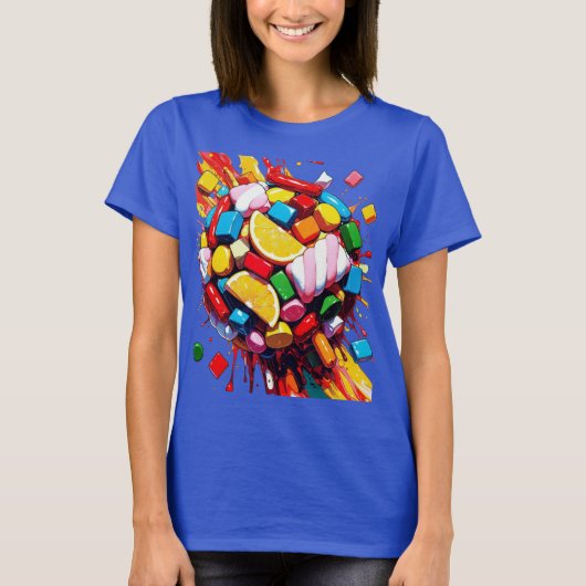 Colorful Candy Sphere T-Shirt | Fun Sweet Treat Tシャツ (正面)