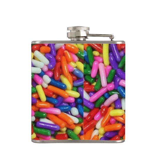Colorful Candy Sprinkles Quirky フラスク (裏面)