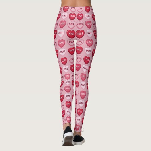 colorful candy Valentine's day heart pattern レギンス (裏面)