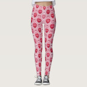colorful candy Valentine's day heart pattern レギンス (正面)