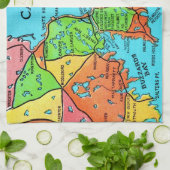 Colorful Cape Cod Map Kitchen Towel キッチンタオル (折り畳み)