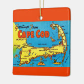 Colorful Cape cod Map Ornament セラミックオーナメント (左)