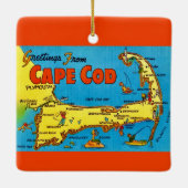 Colorful Cape cod Map Ornament セラミックオーナメント (裏面)