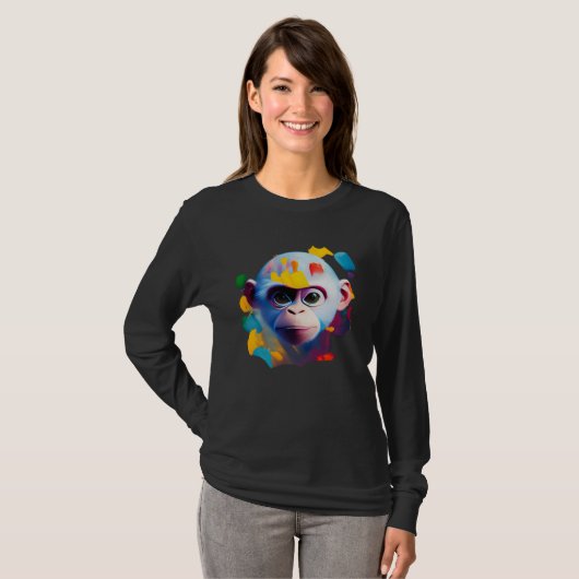 Colorful Capuchin Monkey  1 Tシャツ (正面フル)