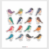 Colorful Cartoon Bird Sticker Set シール (シート)
