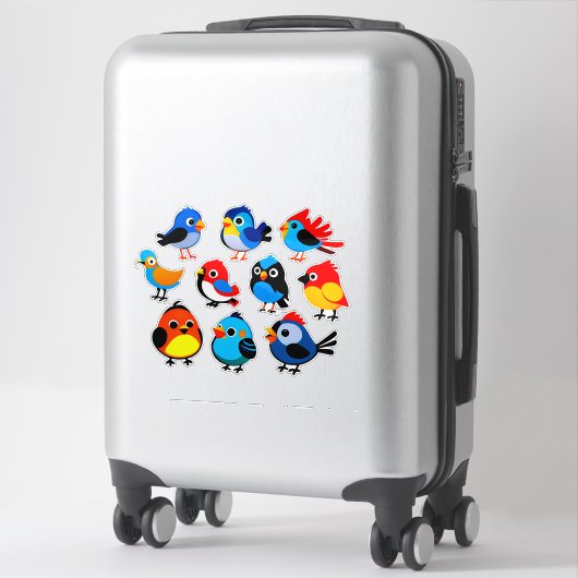 Colorful Cartoon Bird Sticker Set シール (スーツケース)