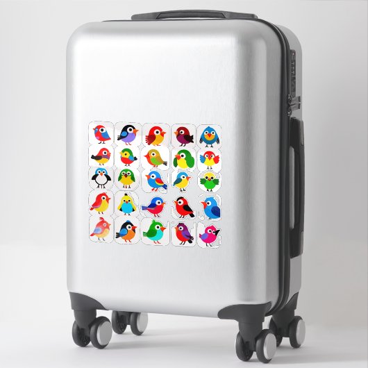 Colorful Cartoon Bird Sticker Set シール (スーツケース)