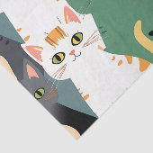 Colorful Cartoon Cat Crowd Pattern 薄葉紙 (詳細)