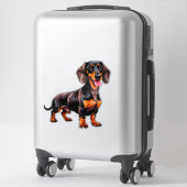 Colorful Cartoon Dachshund シール (スーツケース)