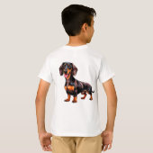 Colorful Cartoon Dachshund Tシャツ (裏面フル)