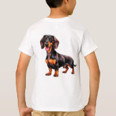 Colorful Cartoon Dachshund Tシャツ (裏面)