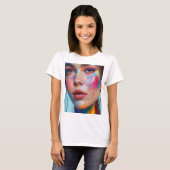 Colorful Cartoon Face sweater for women Tシャツ (正面フル)