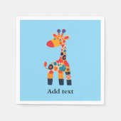 Colorful Cartoon Giraffe Template スタンダードカクテルナプキン (正面)