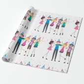 Colorful Cartoon Kids Party Celebration ラッピングペーパー (アンロールド)