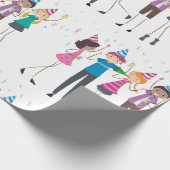 Colorful Cartoon Kids Party Celebration ラッピングペーパー (角)