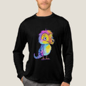 Colorful Cartoon Lizard Bird Character トライブレンドＴシャツ (正面)