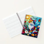 Colorful Cat and Butterfly Personalized ノートブック (内部)