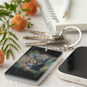 Colorful Cat Art Design キーホルダー (正面右)