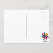 Colorful Cat, Flowers and Butterfly  ポストカード (裏面)