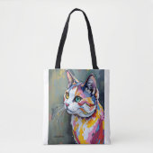 Colorful Cat Portrait トートバッグ (正面)