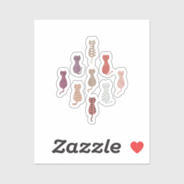 Colorful Cat Silhouettes シール