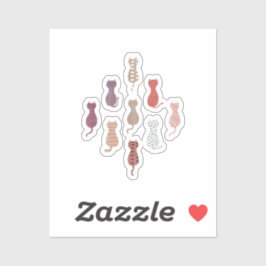 Colorful Cat Silhouettes シール