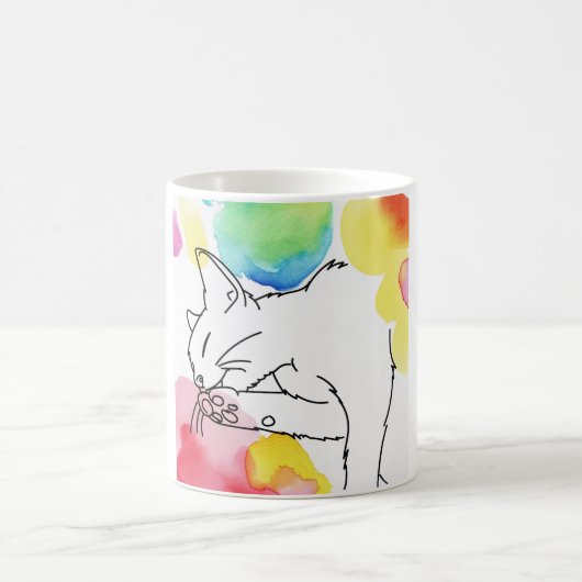 Colorful Cat Sketch コーヒーマグカップ (中央)